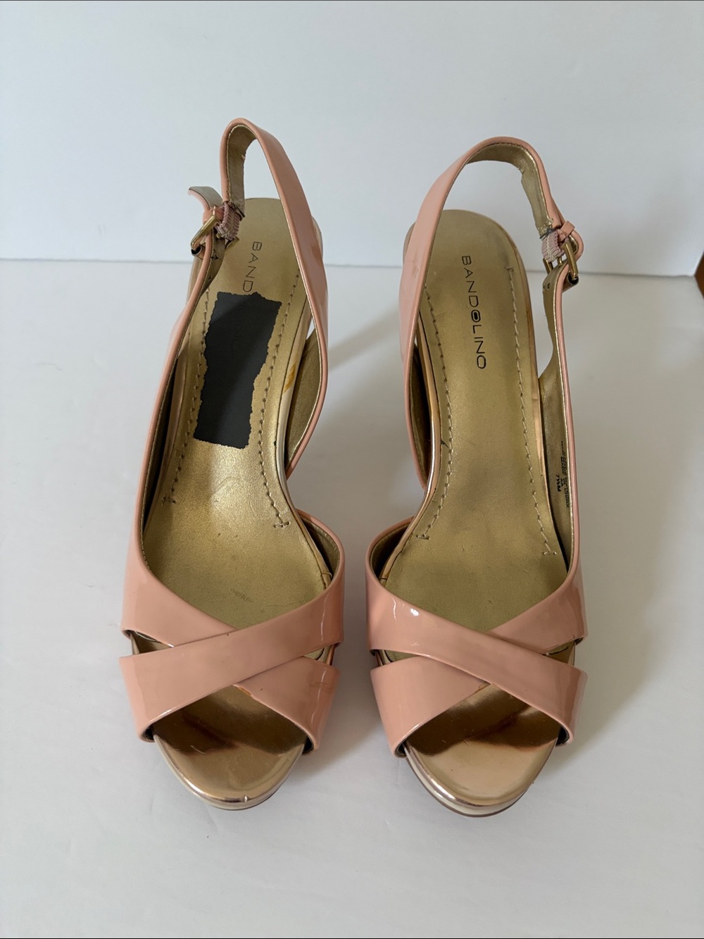 Bandolino Blush Pink Patent Slingback Heels